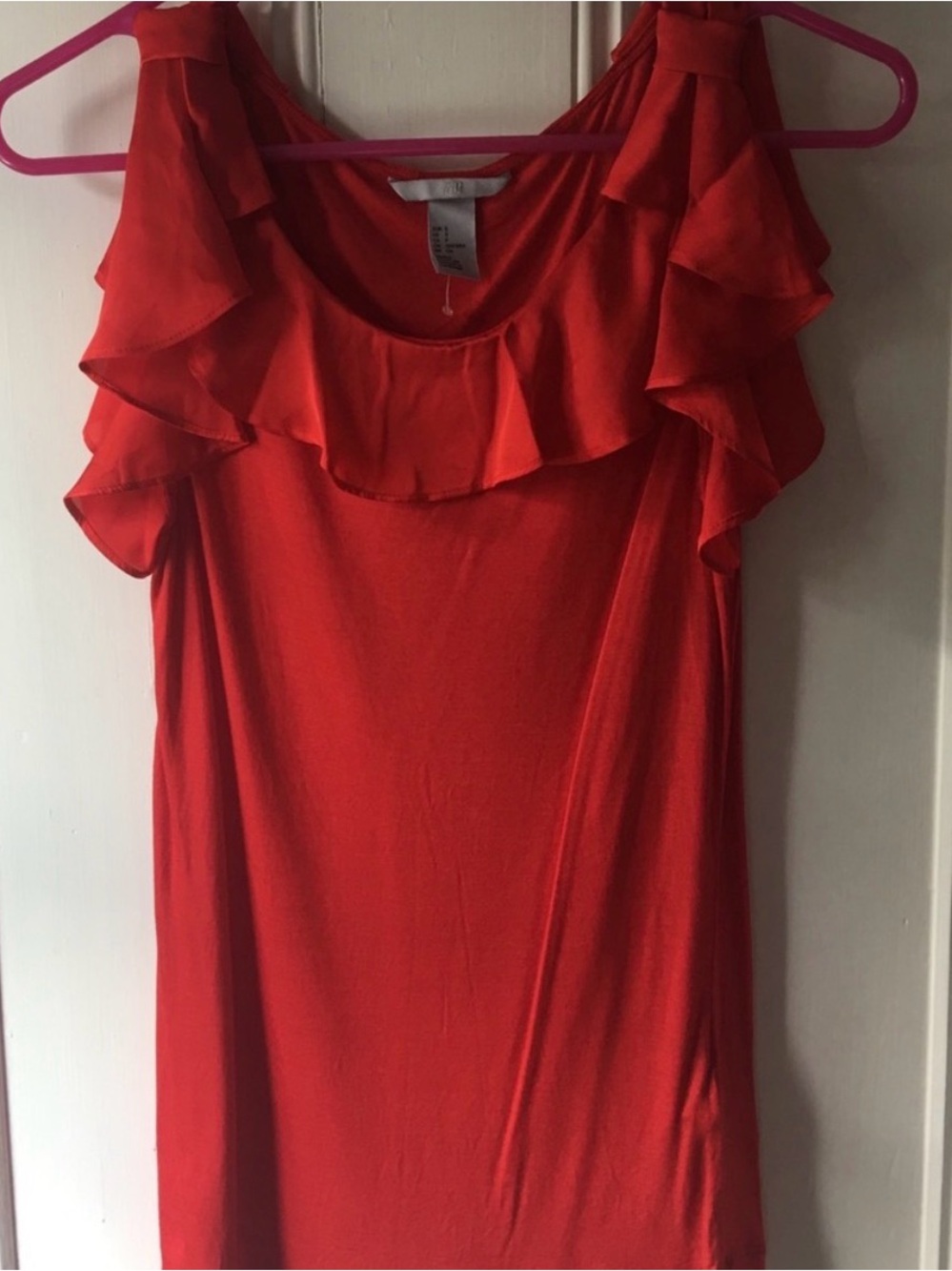 H&M Red Ruffle Strap Camisole